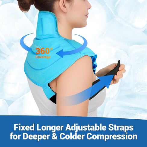 Comfytemp 3D Shoulder Ice Pack Wrap for Injuries Reusable Gel, FSA HSA Eligible, Physical Rotator Cuff Cold Therapy Arm Shoulder Sleeve for Pain Relief, Fracture, Arthritis, Surgery, Muscle Recovery in Saudi Arabia