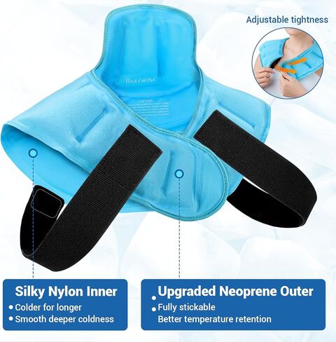 Comfytemp 3D Shoulder Ice Pack Wrap for Injuries Reusable Gel, FSA HSA Eligible, Physical Rotator Cuff Cold Therapy Arm Shoulder Sleeve for Pain Relief, Fracture, Arthritis, Surgery, Muscle Recovery in Saudi Arabia