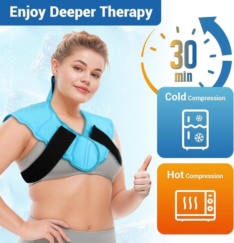 Comfytemp 3D Shoulder Ice Pack Wrap for Injuries Reusable Gel, FSA HSA Eligible, Physical Rotator Cuff Cold Therapy Arm Shoulder Sleeve for Pain Relief, Fracture, Arthritis, Surgery, Muscle Recovery in Saudi Arabia