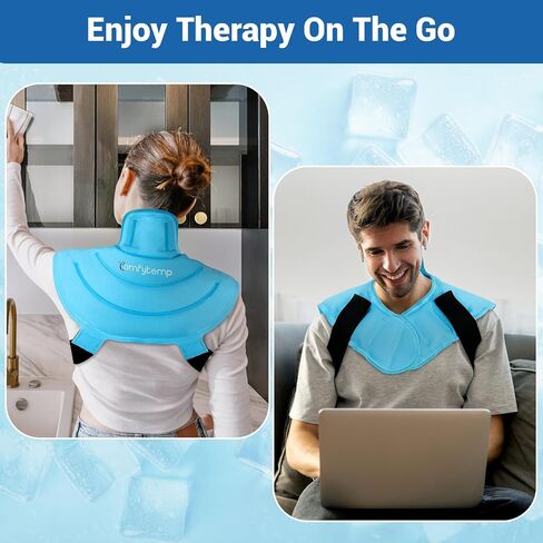 Comfytemp 3D Shoulder Ice Pack Wrap for Injuries Reusable Gel, FSA HSA Eligible, Physical Rotator Cuff Cold Therapy Arm Shoulder Sleeve for Pain Relief, Fracture, Arthritis, Surgery, Muscle Recovery in Saudi Arabia