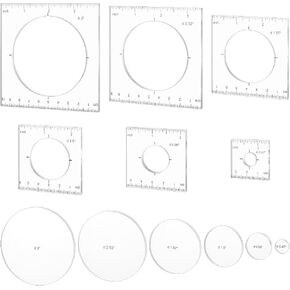 PH PandaHall Pack of 6 Router Templates Circle Inlay Templates Clear Drawing Scale Rulers Acrylic Router Jig Template Decorative Templates Sewing Measuring Tool Set for Woodworking Craft Making
