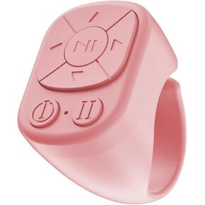 TikTok Scrolling Ring - Remote Control for TikTok, Bluetooth Page Turner Ring Scroller for iPhone iPad, Camera Shutter Short Video and Music Remote Controller, iOS and Android Phone (Pink)