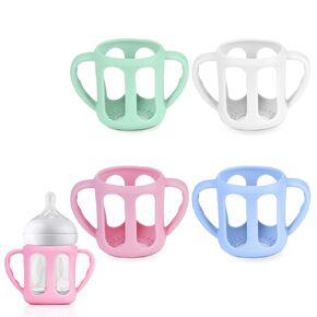 4 Pack Silicone Sleeves for Philips Avent Glass Bottles 8oz, Silicone Bottle Sleeve Compatible with Avent Natural Glass Baby Bottles 8oz & 9oz, Anti-Breakage Sleeves for Moms, BPA Free (8 Ounce)