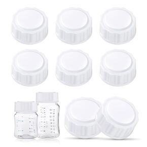 (8 Pcs) Travel Bottle Caps Compatible with Avent Baby Bottles, Bottle Lids Replacement & Storage, White