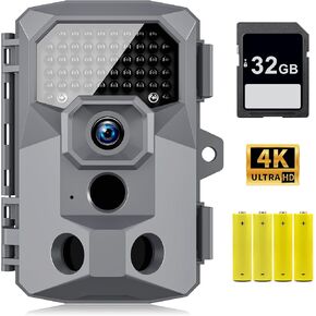 Trail Camera - 4K 48MP Game Camera with Night Vision 0.1s Trigger Motion Activated, IP66 Waterproof 120° Wide Angle Hunting Deer Camera with 50pcs No Glow LEDs for Wildlife Monitoring