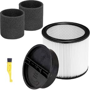 Replacement Filter For Shop Vac Filters 90304 90350 90333 Wet Dry Shop Vac Filter with Lid, 90585 Foam Sleeve Filter, 90107 Dry Filter, for Most Wet/Dry Vacuum Cleaners 5 Gallon and Above