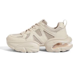 LUCKY STEP Women's Air Cushion Chunky Sneaker Fashion Thick Sole 90S Retro Dad Rave Casual Comfortable Walking Shoes