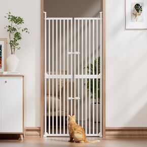59" Extra Tall Cat Gate for Doorway with Drilling Required - 34.25"-35.59" Wide Pet Gates for Cats No Climb, High Pet Gate Indoor for Stairs, Cat Barrier for Hallway Gate Cat Blocker Safety Gate in Saudi Arabia