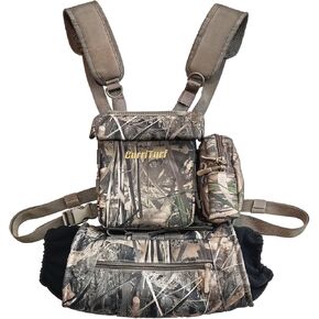 Binoculars Harness with Rangefinder Pouch - Lightweight, Silent, Magnetic Closure, Hand Warmer Pockets, for Hunting