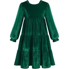 IDOPIP Toddler Baby Girls Velvet Tutu Dress Bowknot Ruffle Kids Princess Christmas Birthday Party Dresses Fall Winter Clothes