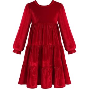 IDOPIP Toddler Baby Girls Velvet Tutu Dress Bowknot Ruffle Kids Princess Christmas Birthday Party Dresses Fall Winter Clothes in Kuwait
