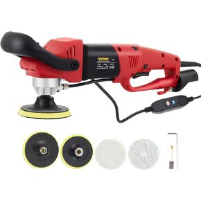 VEVOR Wet Polisher Grinder, 6 Variable Speed Buffing Machine with 4" & 5" Diamond Polishing Pads, 78.7" Water Pipe Adapter & Splash Shield, Electronic Concrete Stone for Ceramic Tile Floor Countertop