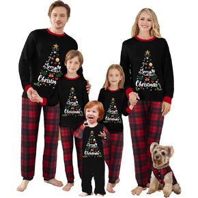 OAKFashion Christmas Pajamas for Family, Xmas Pajamas Family Christmas Pjs Matching Sets Holiday Nightwear Jammies(Style-544, Baby, 3 Months)