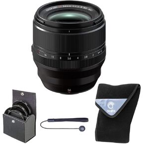 Fujifilm XF 56mm f/1.2 R WR Lens, Black, Bundle with 67mm Digital Essentials Filter Kit and 15x15 Lens Wrap