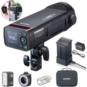 Godox AD200 Pro II Godox AD200Pro II Flash, 2.4G HSS Flash Strobe, 0.01-1.8s Recycling, 2980mAh Battery, 500 Full Power Flashes, One-Tap Sync with X3 (Godox AD200Pro Upgraded)
