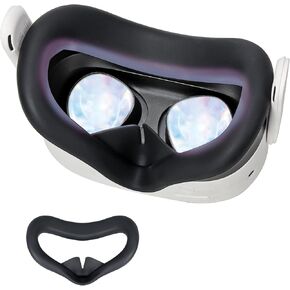 VR Silicone Face Cover Pad for Meta Quest 3S Accessories, Soft Silicone Face Cushion Pad, Sweat-Proof & Anti-Light Face Cover Cushion Compatible with Quest 3S