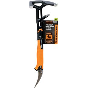 Fiskars IsoCore Wrecking Bar, Board Bender Shock Absorbing Hammer and Crowbar, 30 in
