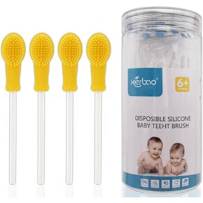 Baby Tongue Cleaner Newborn Toothbrush - 15 Pcs Disposable Silicone Infant Oral Cleaner for Tongs, Gum, Toddler Cleaning Teeth Brush for Milk Build Up, Thrush Mouth Treatment 0-36 Months Must Haves