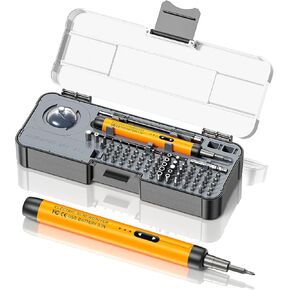 120 in 1 Electric precision Screwdriver set,Magnetic drill and storage, Mini Electric Screwdriver,Rechargeable, Suitable for mobile phones, Cameras, Laptops, Watches, DIY Repairs - ORANGE
