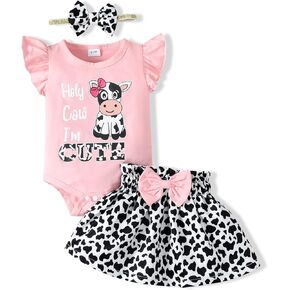 SUNNY PIGGY Baby Girl Clothes Newborn Dress Infant Romper Summer Outfit Cute Toddler Clothing Skirt Set in Kuwait