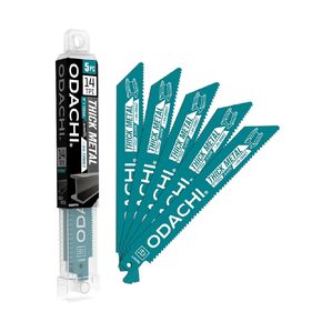 ODACHI 6 inch Reciprocating Saw Blades for Wood and Metal, Nail-Embedded Wood Cutting Saw Blades, 6+14TPI Bi-Metal Sawzall Blades M42 Cobalt in Organizer Case - 6 Pack