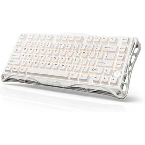 GravaStar Mercury K1 Lite Mechanical Gaming Keyboard, 75% Gasket Hot Swappable Custom Keyboard, Pre-lubed Linear Switches Mechanical Keyboard, RGB Backlit Wireless Keyboard - Transparent Black