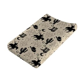 Vintage Western Cowboy Baby Changing Pad Covers Cowboy Horse Boots Hat Cactus Moon Baby Diaper Changing Table Sheets for Boys Wild Plants Soft Breathable Stretchy Nursery Change Table Mats 32''x16''