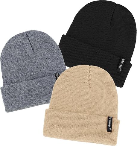 Durio 3 Pcs Baby Beanie Warm Winter hat Toddler Boys Girls Soft Knit Beanie Hats for Kids Beanie Caps in Saudi Arabia