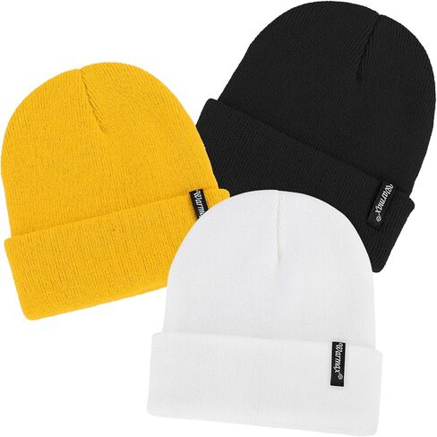 دوريو 3 قطع قبعة صغيرة للأطفال قبعة شتوية دافئة للأطفال الصغار الأولاد والبنات قبعات صغيرة متماسكة ناعمة للأطفال قبعات صغيرة in Kuwait