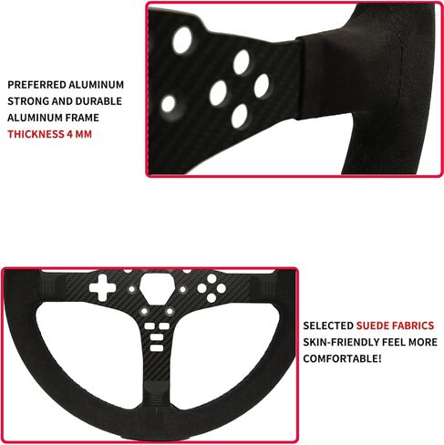 Replace 13 inch lightweight Suede/Leather Steering Wheel Replace Panel For MOZA R5/R3/ES/ESX Bundle Gaming Racing Wheel (With full Suede) in Saudi Arabia