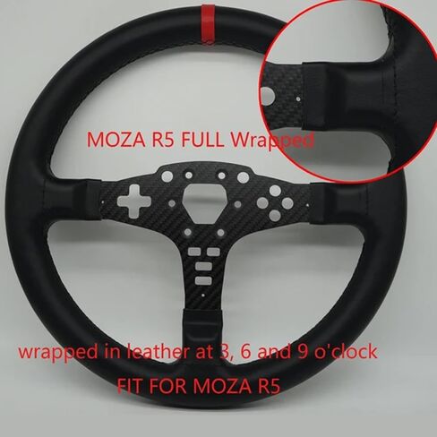 Replace 13 inch lightweight Suede/Leather Steering Wheel Replace Panel For MOZA R5/R3/ES/ESX Bundle Gaming Racing Wheel (With full Suede) in Saudi Arabia