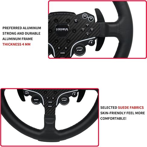 Replace 13 inch lightweight Suede/Leather Steering Wheel Replace Panel For MOZA R5/R3/ES/ESX Bundle Gaming Racing Wheel (With full Leather) in Kuwait