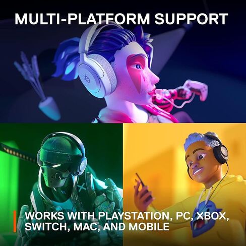 سماعات رأس SteelSeries Arctis Nova 1P PS5 - سماعة ألعاب - صوت فضاء 360 درجة - وسائد أذن من إسفنج الذاكرة - ميكروفون عازل للضوضاء - أيضًا للكمبيوتر الشخصي، PS4، Switch، Xbox - أبيض in Saudi Arabia