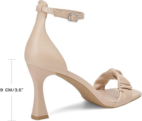 GOSERCE Black Heeled Sandals for Women Dressy Stiletto Open Square Toe Nude Ankle Strap Sandals Ladies High Heels Dress Wedding Bridal Shoes in Saudi Arabia