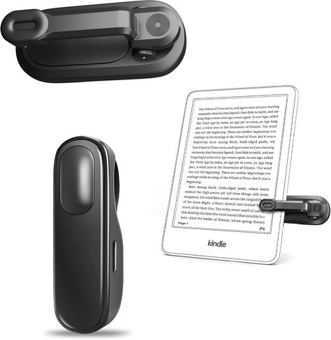 Page Turner for Kindle,Remote Control Page Turner for Kindle Paperwhite,for iPhone,iPad,Android Ebook Reading,Camera Video Record&Shutter Selfie with Storage Bag Black in Saudi Arabia