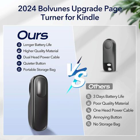 Page Turner for Kindle,Remote Control Page Turner for Kindle Paperwhite,for iPhone,iPad,Android Ebook Reading,Camera Video Record&Shutter Selfie with Storage Bag Black in Saudi Arabia
