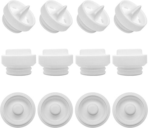 Replacement 8 Duckbill Valves/Duck Bill Valve & 4 Silicone Membrane/Diaphragm Compatible with Elvie Stride Wearable Breast Pump, Accessories Made by Durceler, Not Original Elvie Stride Pump Parts in Kuwait