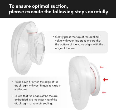 Replacement 8 Duckbill Valves/Duck Bill Valve & 4 Silicone Membrane/Diaphragm Compatible with Elvie Stride Wearable Breast Pump, Accessories Made by Durceler, Not Original Elvie Stride Pump Parts in Kuwait