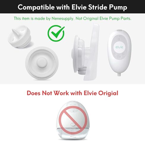 Replacement 8 Duckbill Valves/Duck Bill Valve & 4 Silicone Membrane/Diaphragm Compatible with Elvie Stride Wearable Breast Pump, Accessories Made by Durceler, Not Original Elvie Stride Pump Parts in Kuwait