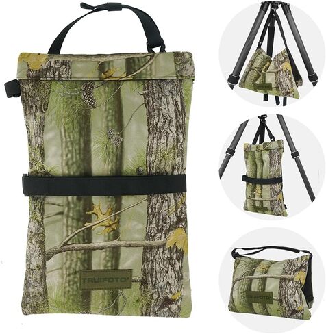 Sandbag for Photography, Tree Pattern Foldable Handheld Storage Bag with Shoulder Strap, 15.5"x9.4" Heavy Duty Polyester Saddlebag/Beanbag/Tripod Weight Bag for Camera Tripod(Green) in Kuwait