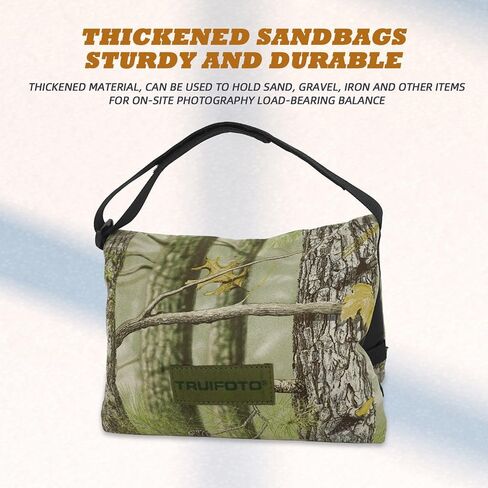 Sandbag for Photography, Tree Pattern Foldable Handheld Storage Bag with Shoulder Strap, 15.5"x9.4" Heavy Duty Polyester Saddlebag/Beanbag/Tripod Weight Bag for Camera Tripod(Green) in Kuwait