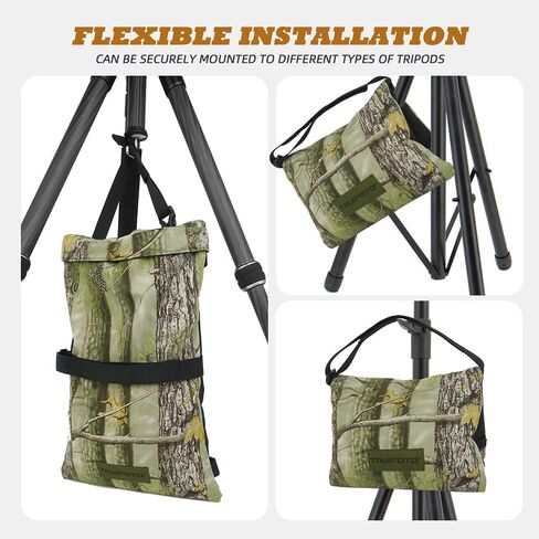 Sandbag for Photography, Tree Pattern Foldable Handheld Storage Bag with Shoulder Strap, 15.5"x9.4" Heavy Duty Polyester Saddlebag/Beanbag/Tripod Weight Bag for Camera Tripod(Green) in Kuwait