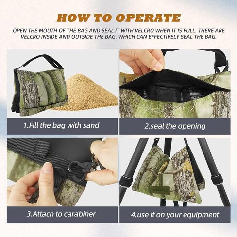 Sandbag for Photography, Tree Pattern Foldable Handheld Storage Bag with Shoulder Strap, 15.5"x9.4" Heavy Duty Polyester Saddlebag/Beanbag/Tripod Weight Bag for Camera Tripod(Green) in Kuwait