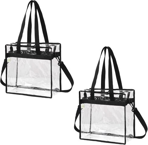 VENO Clear bags Stadium Approved Clear Tote Bag with Zipper Closure Crossbody Messenger Shoulder Bag with Adjustable Strap (Set of 1) in Kuwait