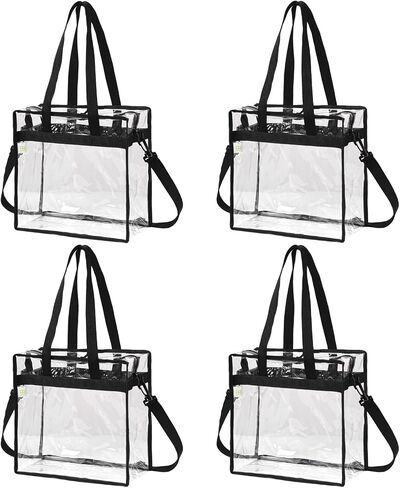 VENO Clear bags Stadium Approved Clear Tote Bag with Zipper Closure Crossbody Messenger Shoulder Bag with Adjustable Strap (Set of 1) in Kuwait