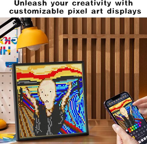 Divoom Pixoo-64 - إطار رقمي بتقنية WiFi Pixel Art مع التحكم في التطبيق وميزة إنشاء مخصصة، شاشة LED مقاس 64x64 لديكور غرفة الألعاب وعداد مروحة الوسائط الاجتماعية in Kuwait