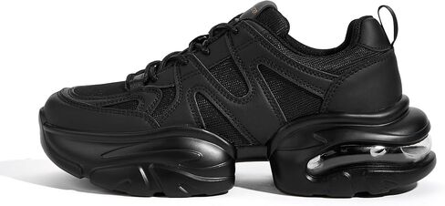 LUCKY STEP Women's Air Cushion Chunky Sneaker Fashion Thick Sole 90S Retro Dad Rave Casual Comfortable Walking Shoes in Kuwait