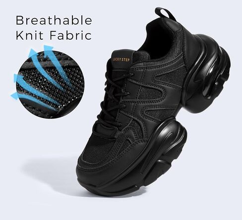 LUCKY STEP Women's Air Cushion Chunky Sneaker Fashion Thick Sole 90S Retro Dad Rave Casual Comfortable Walking Shoes in Kuwait