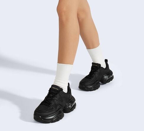 LUCKY STEP Women's Air Cushion Chunky Sneaker Fashion Thick Sole 90S Retro Dad Rave Casual Comfortable Walking Shoes in Kuwait