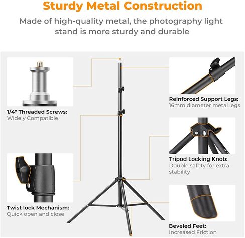 K&F Concept Light Stand for Photography, 9.1ft/2.8M Portable Extendable Photo Video Tripod Stand, Heavy Duty Light Stand Lighting Tripod with 1/4" Screw for Strobe Light/Webcams/Cameras/Softbox in Kuwait
